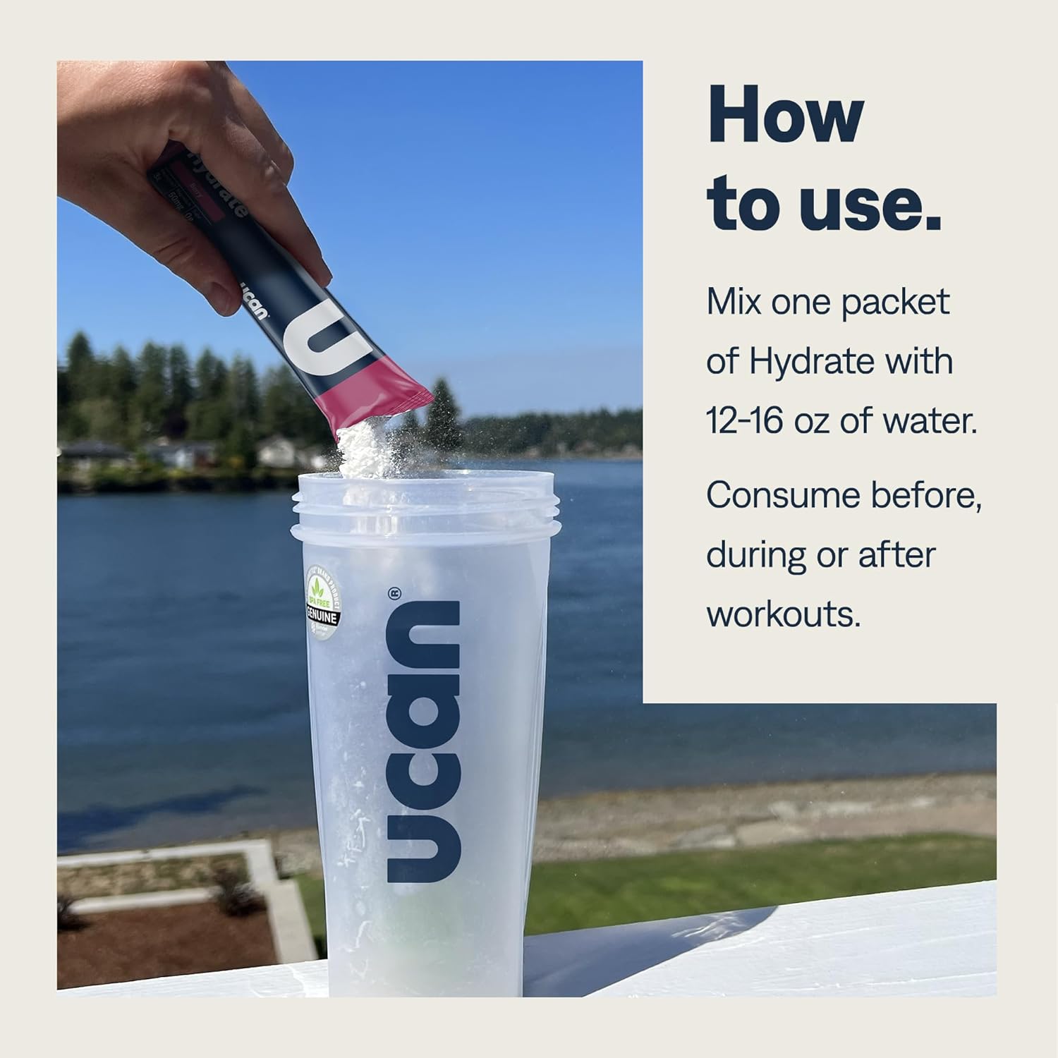 UCAN Hydrate Electrolyte Drink Mix (Berry, 12 Stickpacks) Sugar-Free, Keto-Friendly, Vegan, Non-GMO, Gluten-Free Electrolyte Powder with Potassium & Magnesium for Runners & Athletes