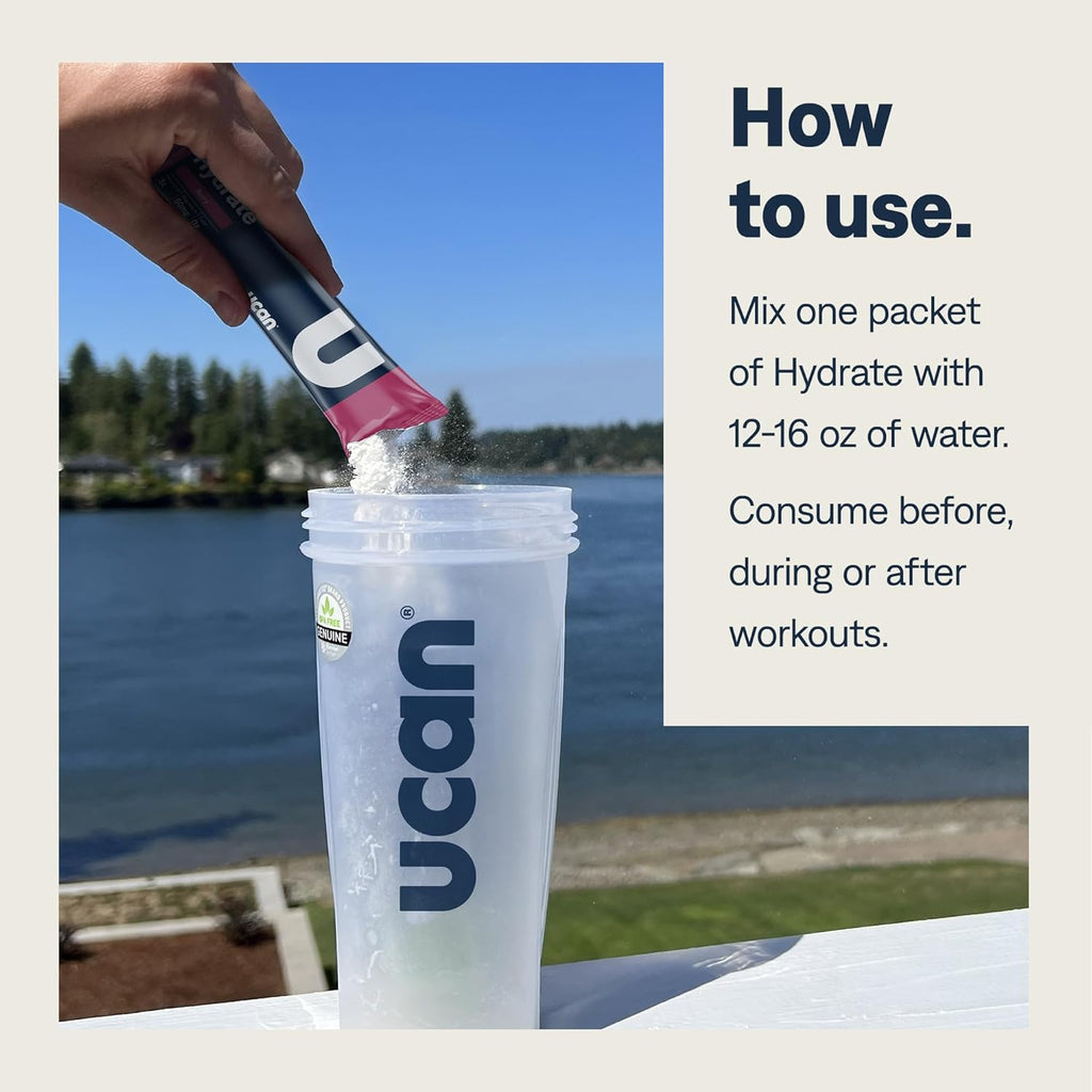 UCAN Hydrate Electrolyte Drink Mix (Variety Pack, 12 Stickpacks) Sugar-Free, Keto-Friendly, Vegan, Non-GMO, Gluten-Free Electrolyte Powder with Potassium & Magnesium for Runners & Athletes
