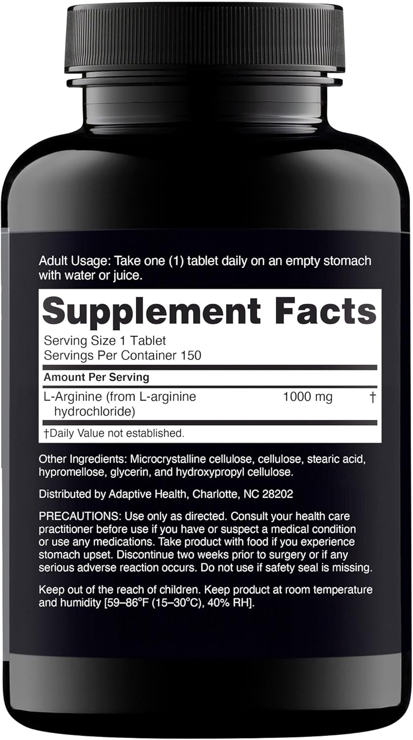 Nugenix Essentials L-Arginine Amino Acid Supplement, 1000 mg, 300 Tablets