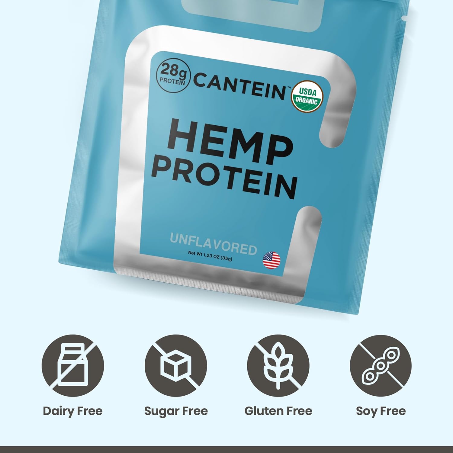 Organic Hemp Protein, Vegan Protein Powder, Plant Based Protein Powder, Non Dairy Protein, Lactose Free Natural Protein, Gluten Free- 1 Servings, Unflavored Sample