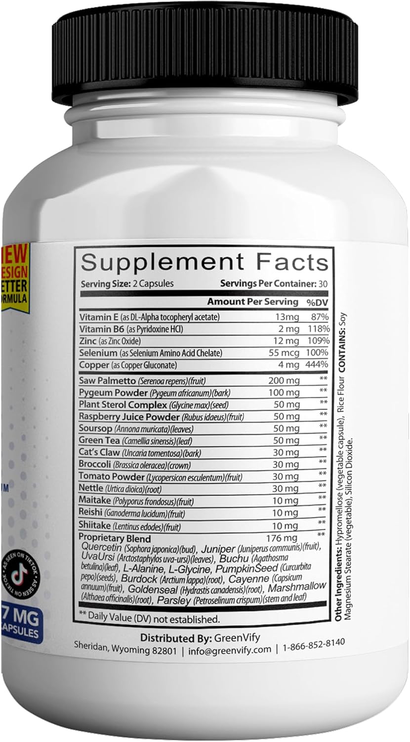 Pure Prostate Formula Saw Palmetto & More Complex 857 mg Prostate Supplements for Men Capsules, Health Supplements - Maximum Strength, All Natural to Support Normal & Healthy Function (2)
