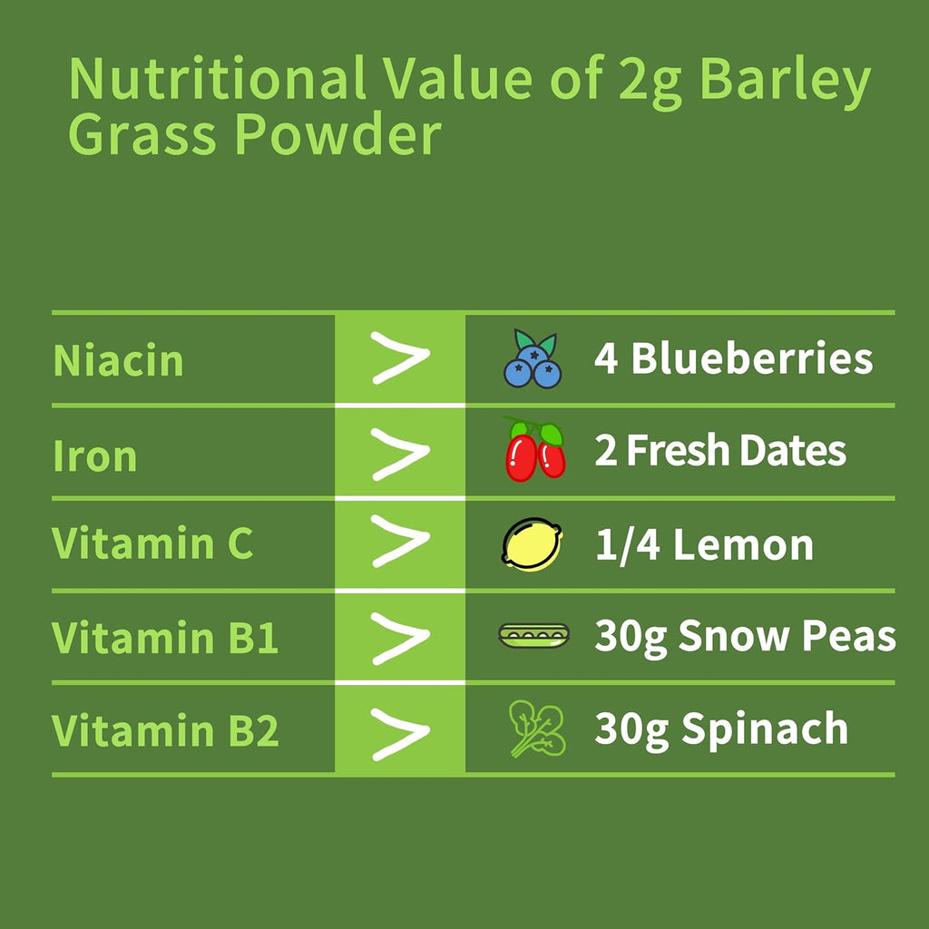 Barley Grass Juice Powder 13 oz - 100% Pure Wheatgrass Powder, Supports Cardiovascular, Liver and Digestive Function, Vegan, No Maltodextrin & Sugar.