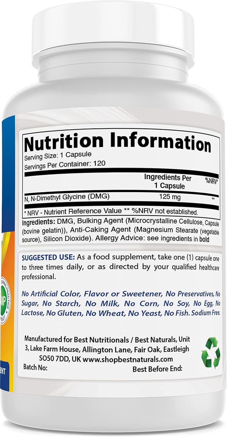 Best Naturals DMG 125 mg 120 Capsules (120 Count (Pack of 2))