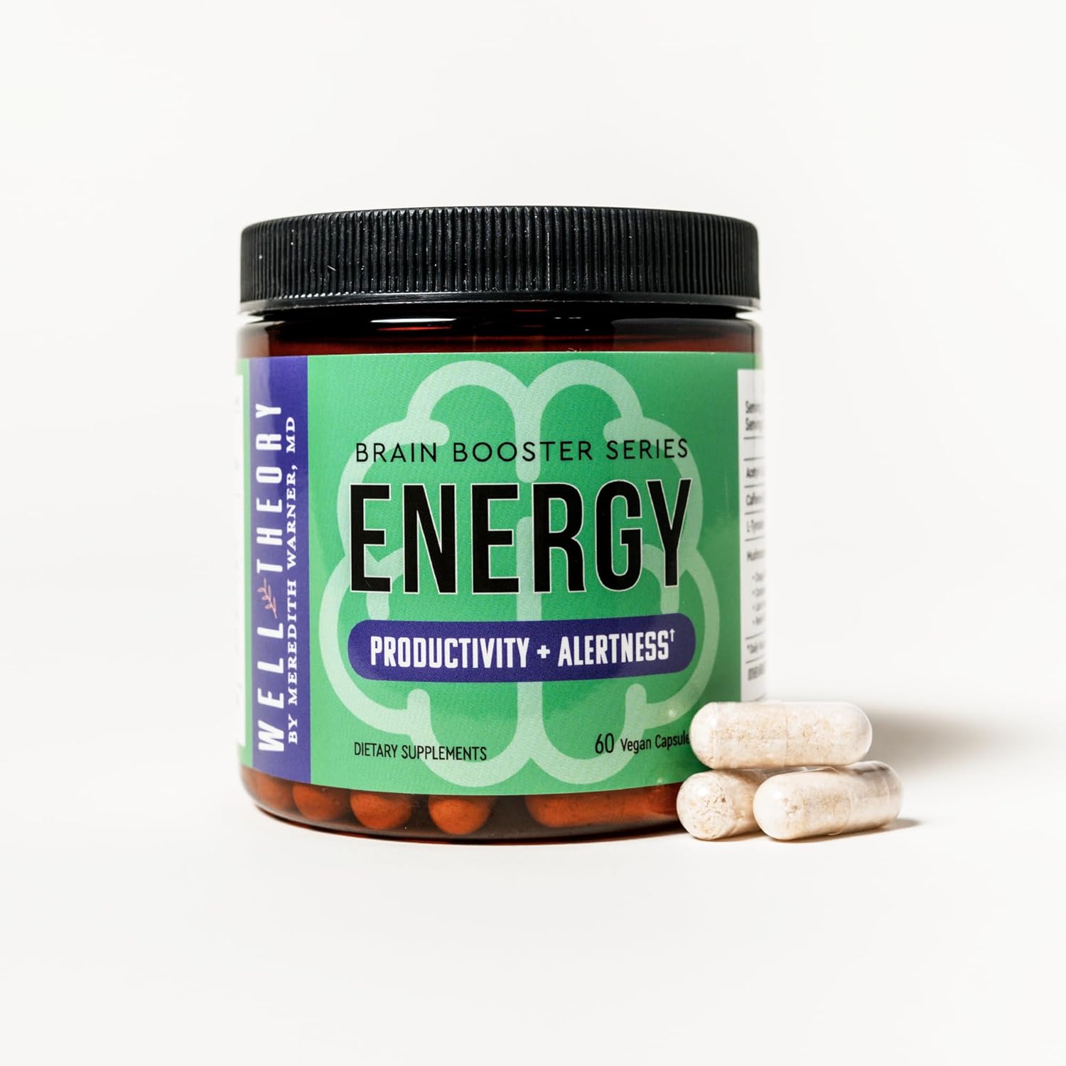 Energy Brain Booster | Supports Focus, Mood, and Cognitive Function | with Acetyl-L-Carnitine, L-Tyrosine, and Lion’s Mane | 60 Capsules