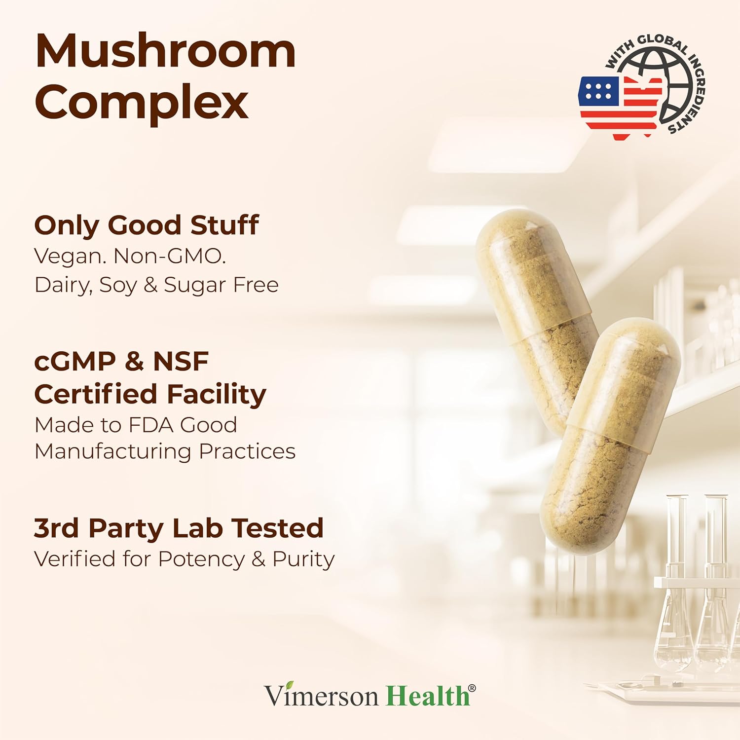 Potent Mushroom Complex with Turkey Tail, Lions Mane Extract, Shiitake Mushrooms, Reishi, Cordyceps, Maitake, Chaga & More – 10-in-1 Mushroom Supplement for Mental Clarity, Natural Energy & Focus