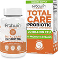 Probulin Total Care Probiotic Supplement, Daily Gut, Digestive, and Immune Health Probiotics Capsules for Men and Women, 20 Billion CFU, Vegan, 30 Count Bottle