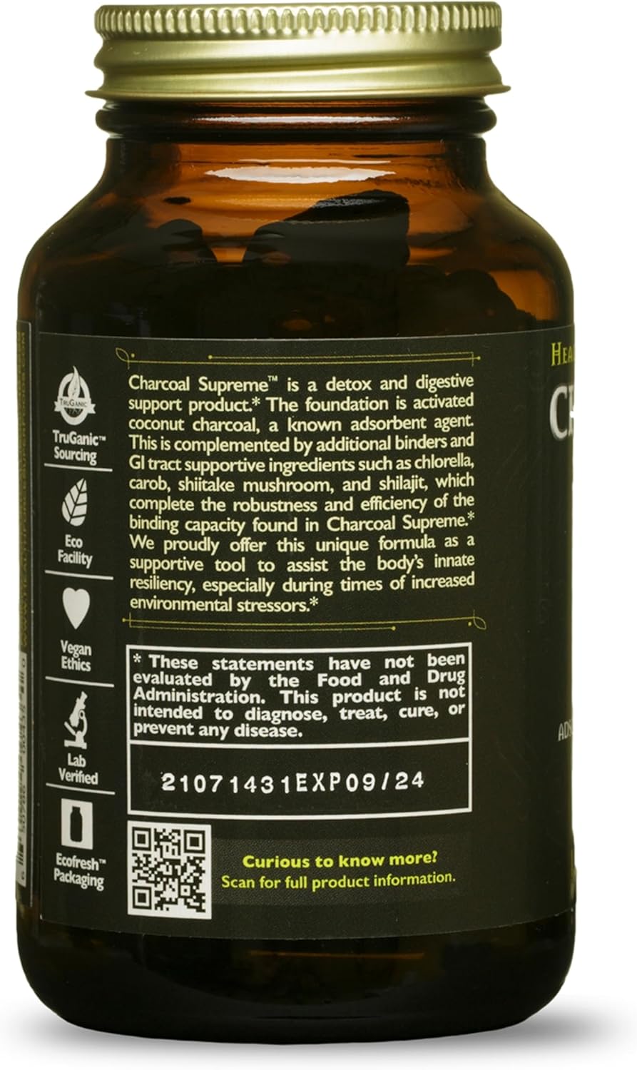 HealthForce SuperFoods Charcoal Supreme - 60 VeganCaps