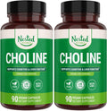 Nested Naturals Choline Bitartrate 500mg - High Potency Choline Supplements - Supports Maternal & Fetal Health During Pregnancy* - 100% Vegan & Non-GMO - 2-Pack (180 Vegan Capsules)