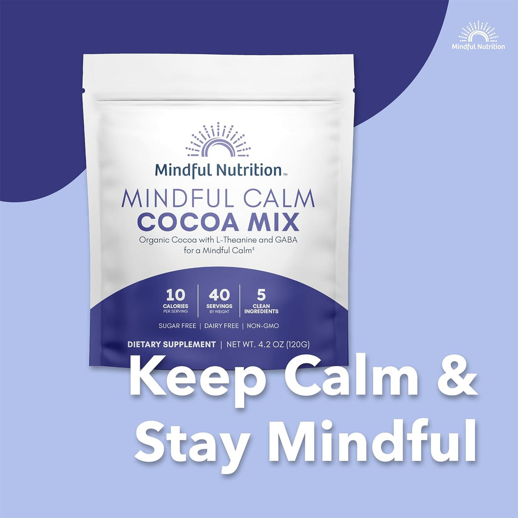 Mindful Calm Sugar Free Hot Chocolate Mix - 40 Servings - Anti-Stress Drink Mix Powder Sleepy Cocoa Nighttime Relaxation Natural Sleep Aid