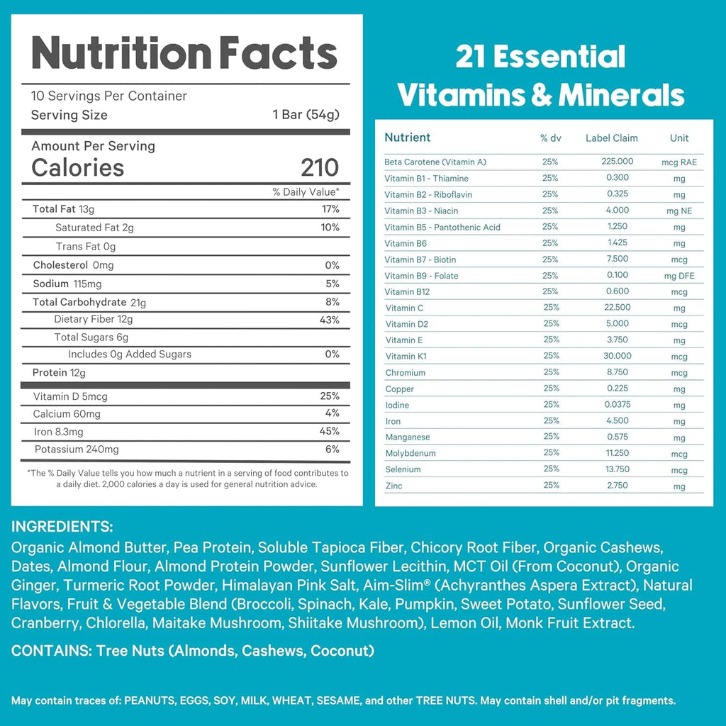 Essential Nutrition Bars by LyfeFuel | Vegan Protein Bar & Low Carb Meal Replacement for Intermittent Fasting and Hunger Control | 12g Plant-Based Protein, High Fiber, MCT Oil and 21 Organic Vitamins | No Sugar Alcohols (Lemon Ginger Tart) - 3 Pack