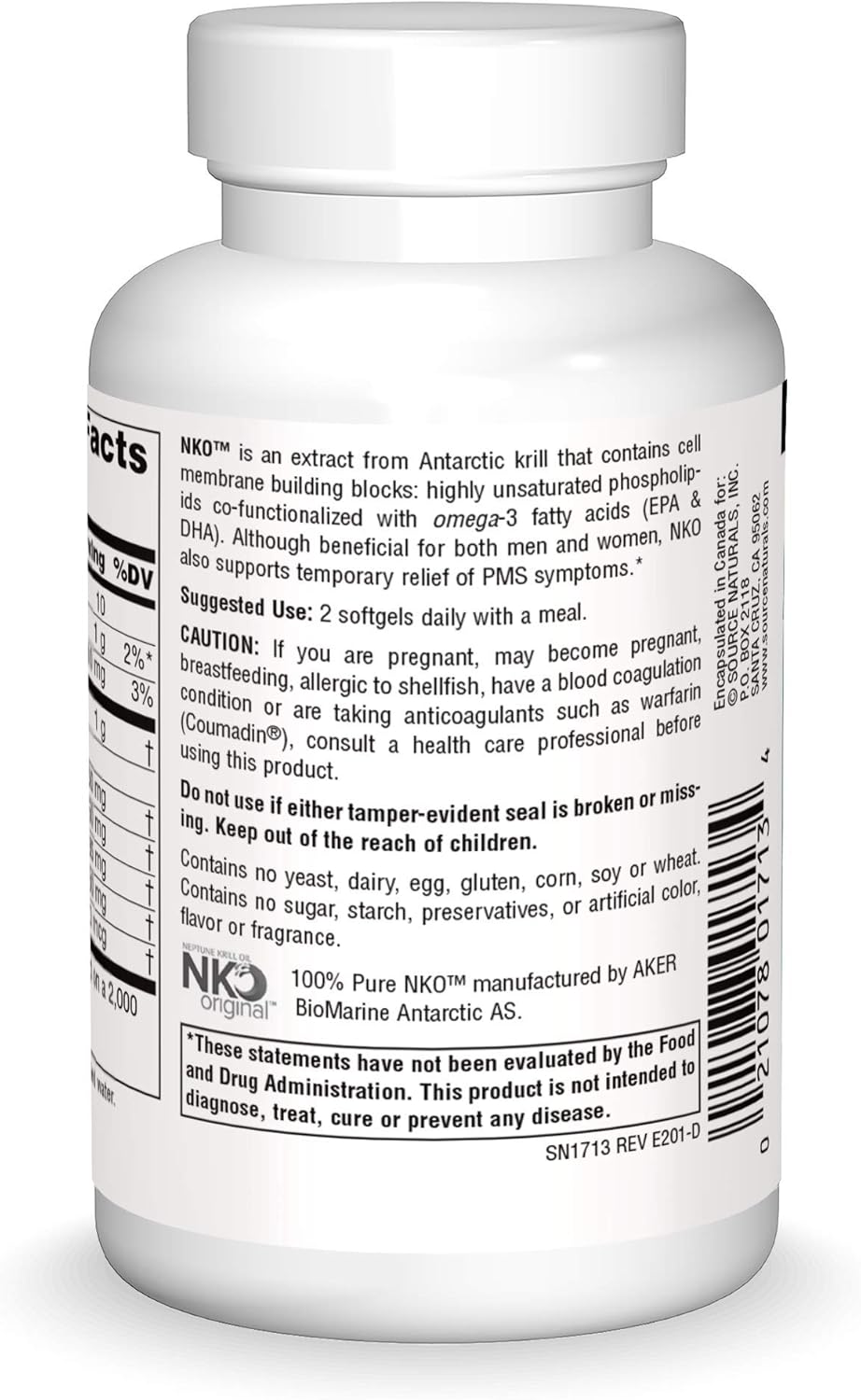 Source Naturals NKO Neptune Krill Oil, Supports Heart Health & Cell Membrane Integrity* 500 Mg - 60 Softgels