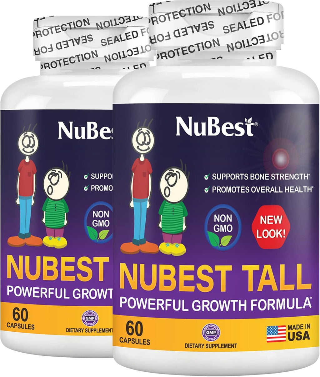 NuBest Tall - Powerful Formula for Strong Bones, Immunity & Healthy Development with Calcium, Collagen & Herbs - for Children (5+) & Teens Who Don’t Drink Milk Daily - 2 Pack | 2 Months Supply