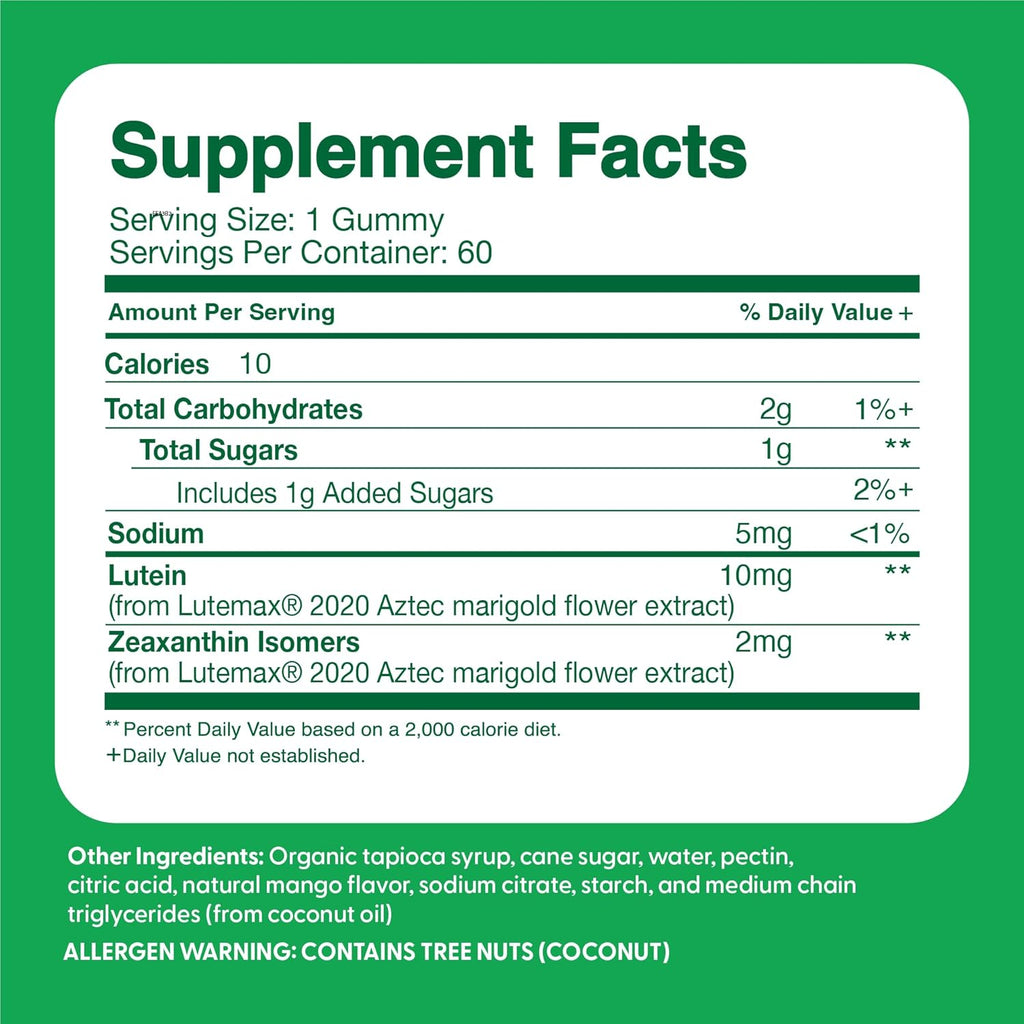Feel Great Kids Gummy Vitamins for Eyes | Essential Eye Vitamins Lutein and Zeaxanthin | Mango Flavored Vegan Eye Vitamins for Kids | Gluten Free | 60 Day Supply