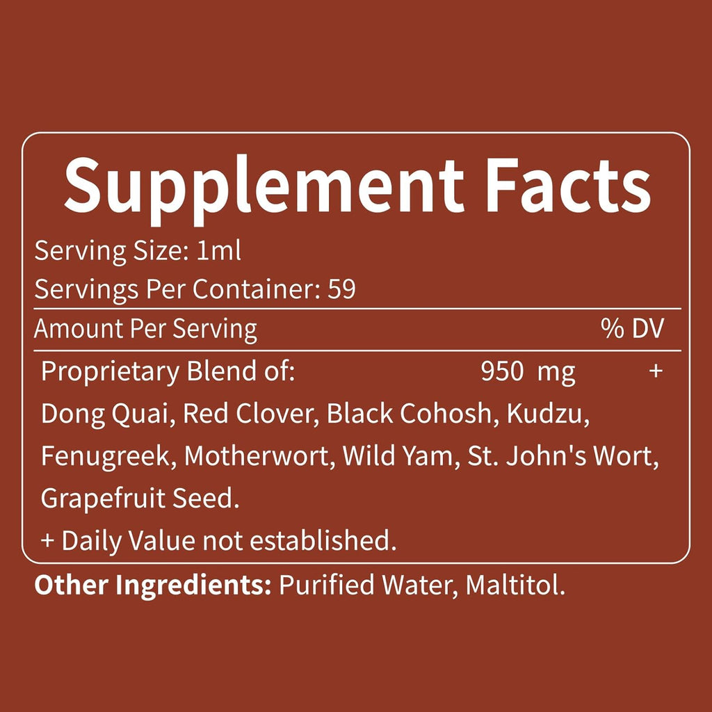 Herbal Liquid Drops, Natural Dong Quai Extract for Hormone Harmony, Menopause Relief & PMS Support. 4oz-Original
