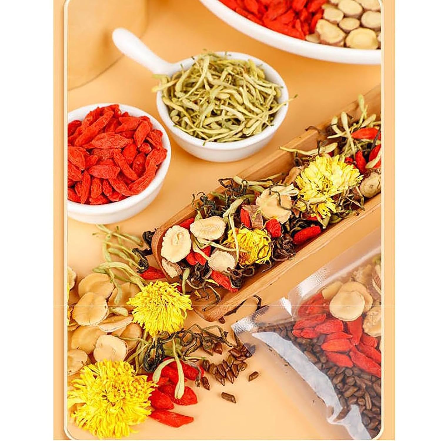 Liver Detox Herbal Tea, Goji Berry Chrysanthemum Tea, Liver & Kidney Cleanse Dandelion Wolfberry Tea, Chinese Chrysanthemunn Cassia Seed Tea Bags with Eight Herbal Ingredients(1Box/15 Bags)