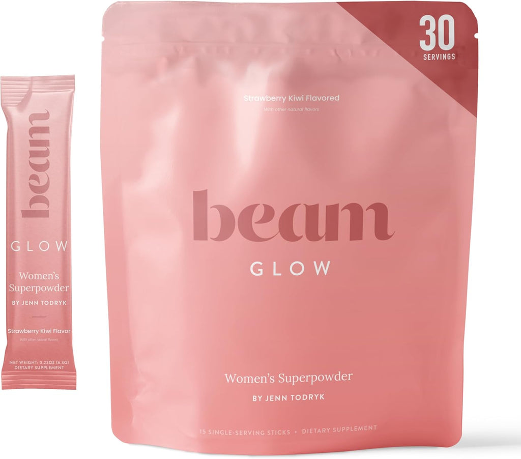 Beam Glow, Hormone Balance for Women, Cortisol Support for Women, Thyroid Support Powder with Selenium, Bromelain and Chasteberry, PMS Relief, Hair Skin & Nails, Health and Wellness Gift, 30 Servings