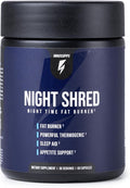 InnoSupps Night Shred Fat Burner and Natural Sleep Support | Ashwaganda, 5-HTP, CLA, Melatonin | Appetite Suppressant | Weight Loss Support Nighttime Fat Burning (60 Vegetarian Capsules)