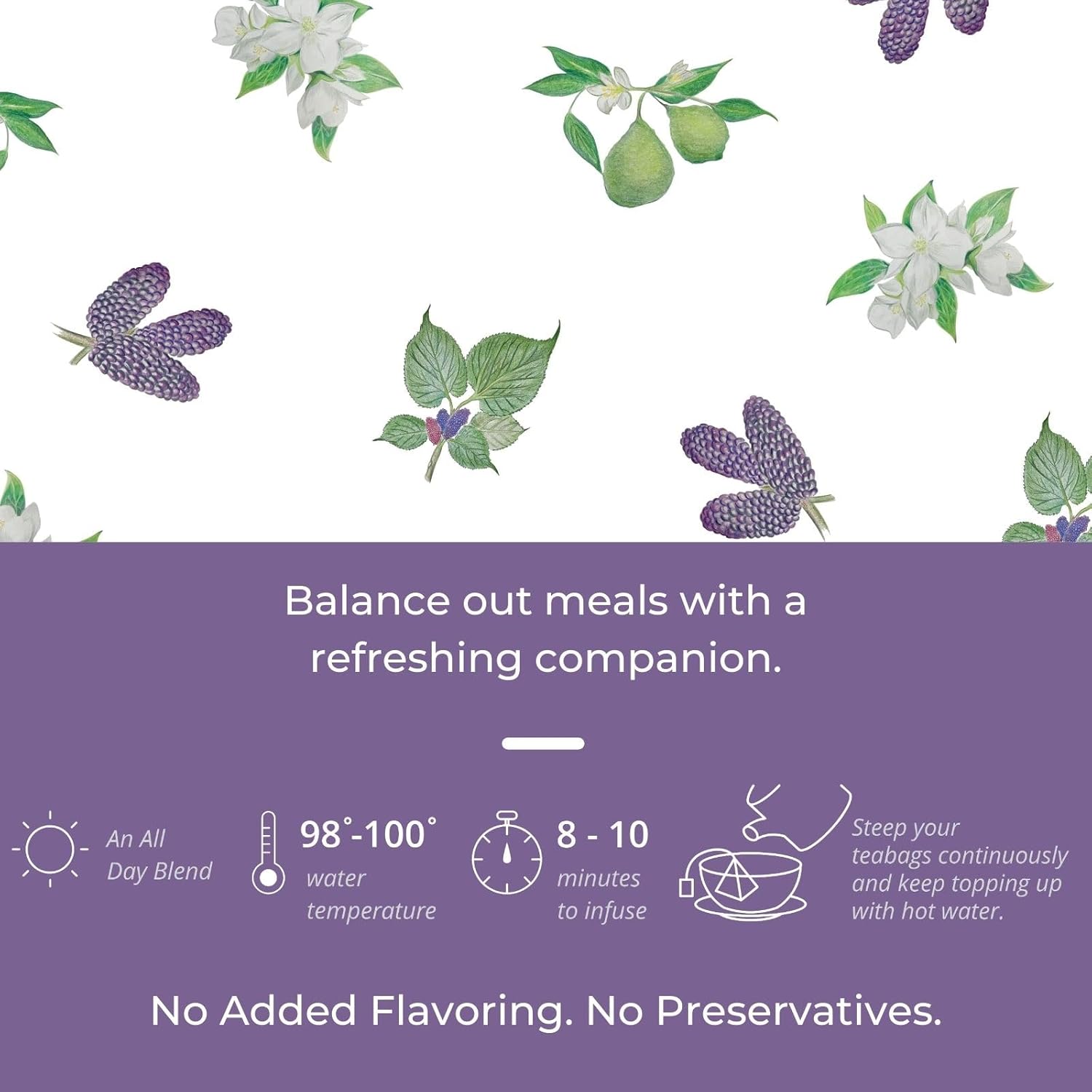 Tily Tea Perfect Pairing Herbal Tea - Mulberry Leaf Tea - Caffeine Free - 10 Plastic-Free Tea Bags