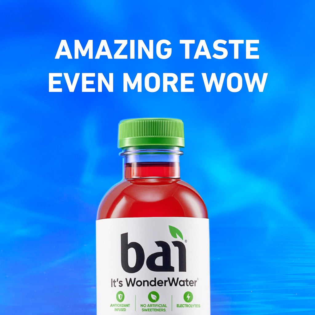 Bai Antioxidant Infused Water Beverage, Kula Watermelon, with Vitamin C and No Artificial Sweeteners, 18 Fluid Ounce Bottle, 12 Pack