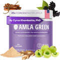Amla Powder & Immunity Blend Superfood Supplement with Elderberry, 20x Ultra Concentrated Amla, Immune Support, Made with Ginger, Cinnamon, Peppermint, Indian Gooseberries, Immunity, 90 Servings
