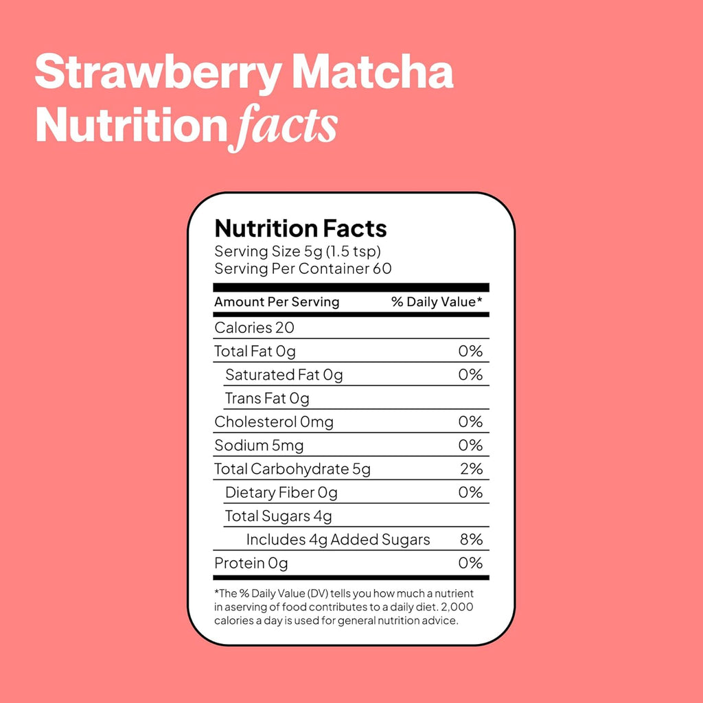 Matcha Made Strawberry Matcha Powder | 8.46oz (240g) Tin, 60 Servings | Sweetened with Organic Sugar | Perfect for Lattes, Smoothies & Baking | Rich in Antioxidants & Energy Boosting