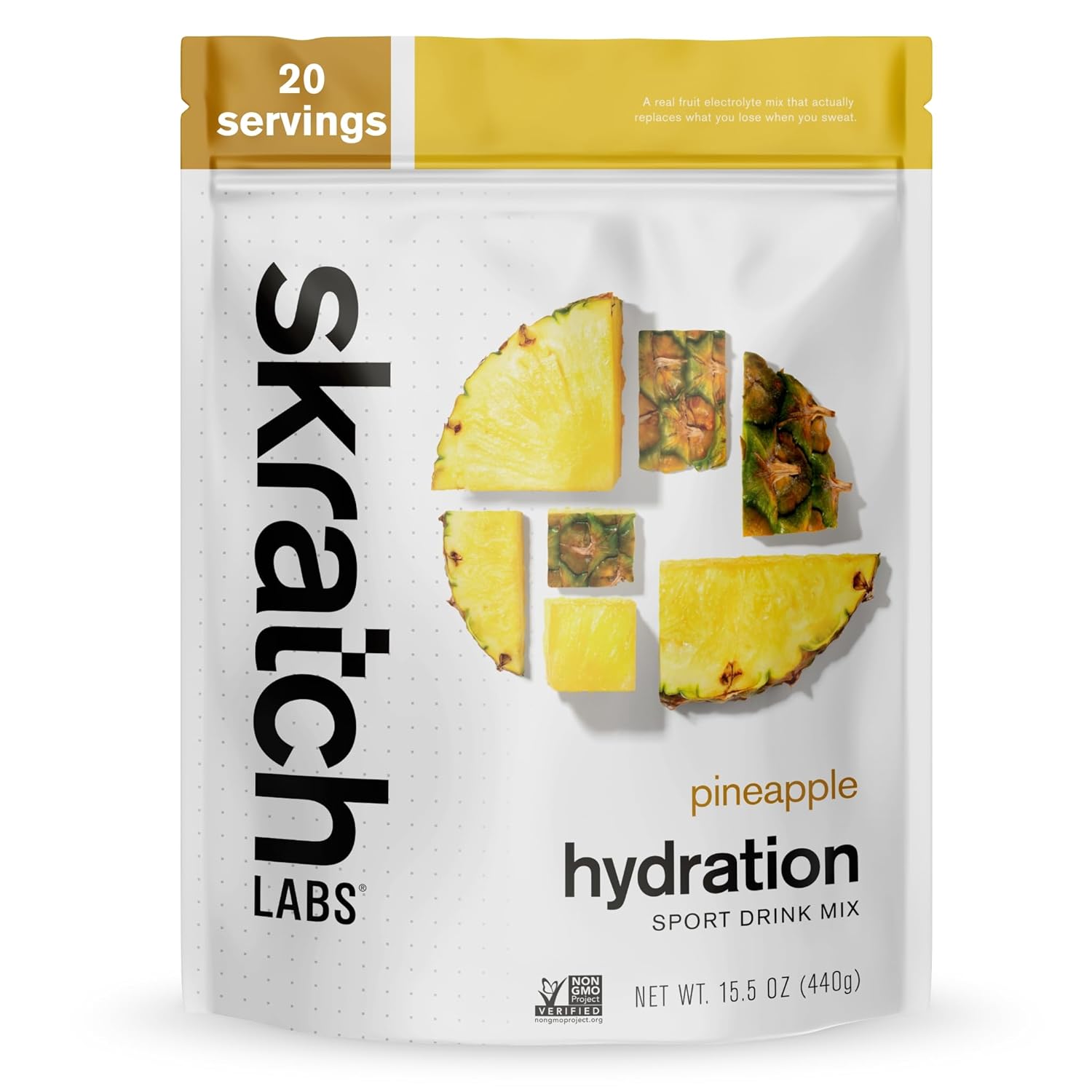Skratch Labs Hydration Powder | Sport Drink Mix | Electrolytes Powder for Exercise, Endurance, and Performance | Pineapple | 20 Servings | Non-GMO, Vegan, Kosher