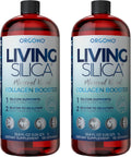 Orgono Living Silica Kit 2 Collagen Booster | Vegan Mineral-Based Silica Supplement | Glowing Skin, Strong Hair & Nails | (2 x33.8 Fl Oz)