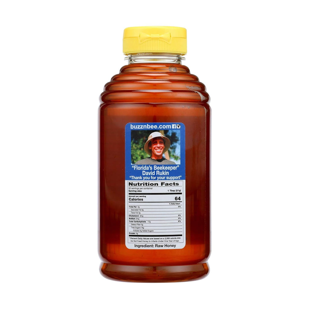 Buzzn Bee Raw Florida Honey - Unpasteurized and Unfiltered (Orange Blossom, 1.5 Pound)