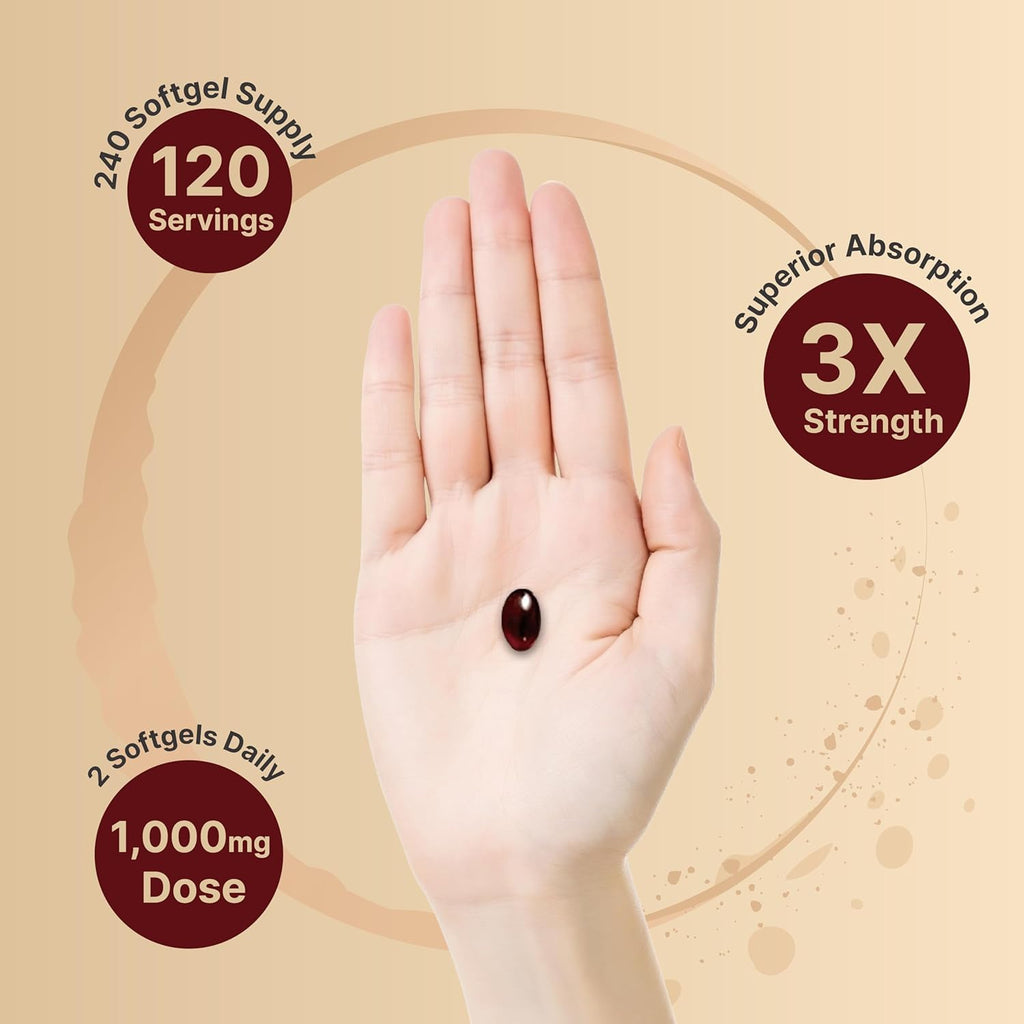 NatureBell Antarctic Krill Oil 1000mg Supplement, 240 Softgels, Natural Source of Omega-3s, EPA, DHA and Astaxanthin - No Aftertaste - Support Heart Health, Mercury Free & Non-GMO