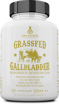 Ancestral Supplements Grass Fed Beef Gallbladder Supplements with Ox Bile and Liver, 1000mg, Liver and Gallbladder Support Complex Promotes Gallbladder & Digestive Health and Bile Flow, 180 Capsules