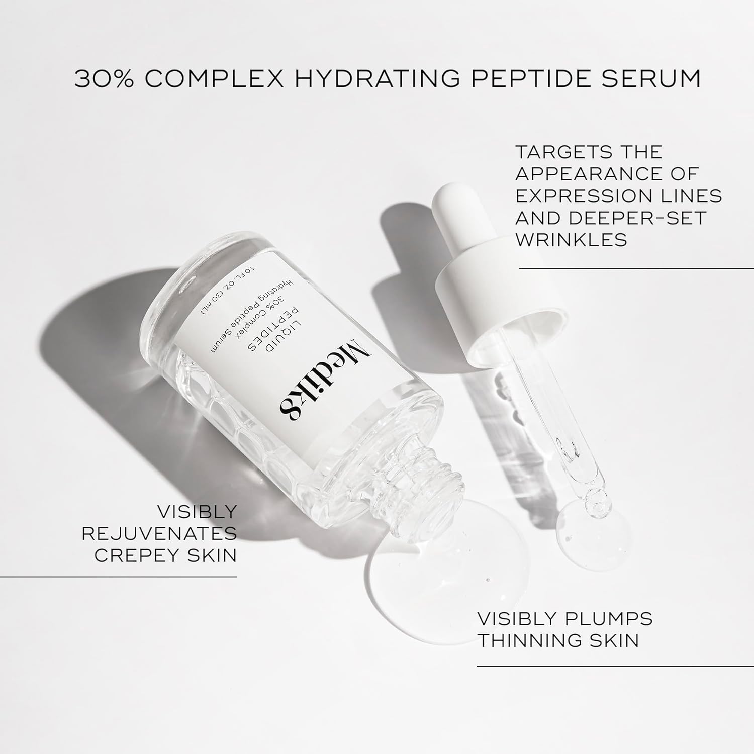 Medik8 Liquid Peptides - Regenerating Multi Peptide Serum - Smooths Wrinkles and Fine Lines - Hydrating, Brightening, Plumping - 1.0 oz
