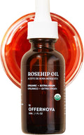 Organic Rosa de Mosqueta Oil- USDA Certified Rosehip Seed Oil Pure Cold Pressed, Repairs & Brightens Skin - Gua Sha Massage, Face, for All Skin Types - Aceite Facial 1OZ