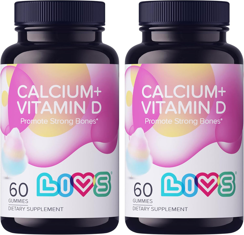 Calcium & Vitamin D3 Gummies – 170mg Calcium + Vitamin D3 Per Serving | Sugar Free, Vegan, Gluten‑Free & Kosher | Calcium Supplement for Bone & Muscle Support | Cotton Candy Flavor – 120 Count