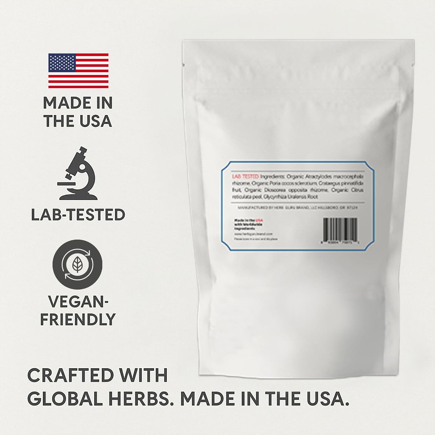 Herb Guru Fluid Balance Herbal Tea Bags – Healthy Fluid Metabolism & Digestive Balance with Atractylodes, Poria, Citrus Peel – Caffeine Free Tea, 0.88 Ounces