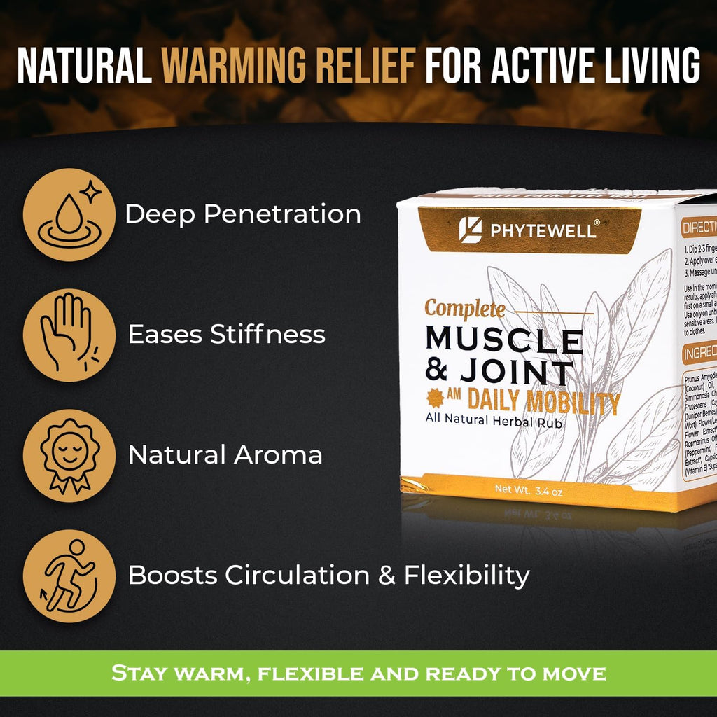 AM Daily Mobility – Warming Herbal Muscle & Joint Rub with Chili Pepper, Clove & Black Pepper – Supports Circulation, Flexibility & Movement, CO₂ Extracted