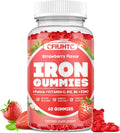 Iron Gummies for Women & Men - Iron Supplement with Vitamin B6, B12, C, Zinc, Folate for Adults & Kids - Support Iron Deficiency, Anemia, Energy Boost, Blood Builder - Sugar Free Vegan 60ct Strawberry