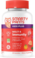 SmartyPants Kids Multivitamin & Immunity Gummies: Vitamins C, D, B6, B12, A, and Zinc for Immune Support, Biotin, Iodine, Gluten Free, Two Fruit Flavors, 60 Count (30 Day Supply)
