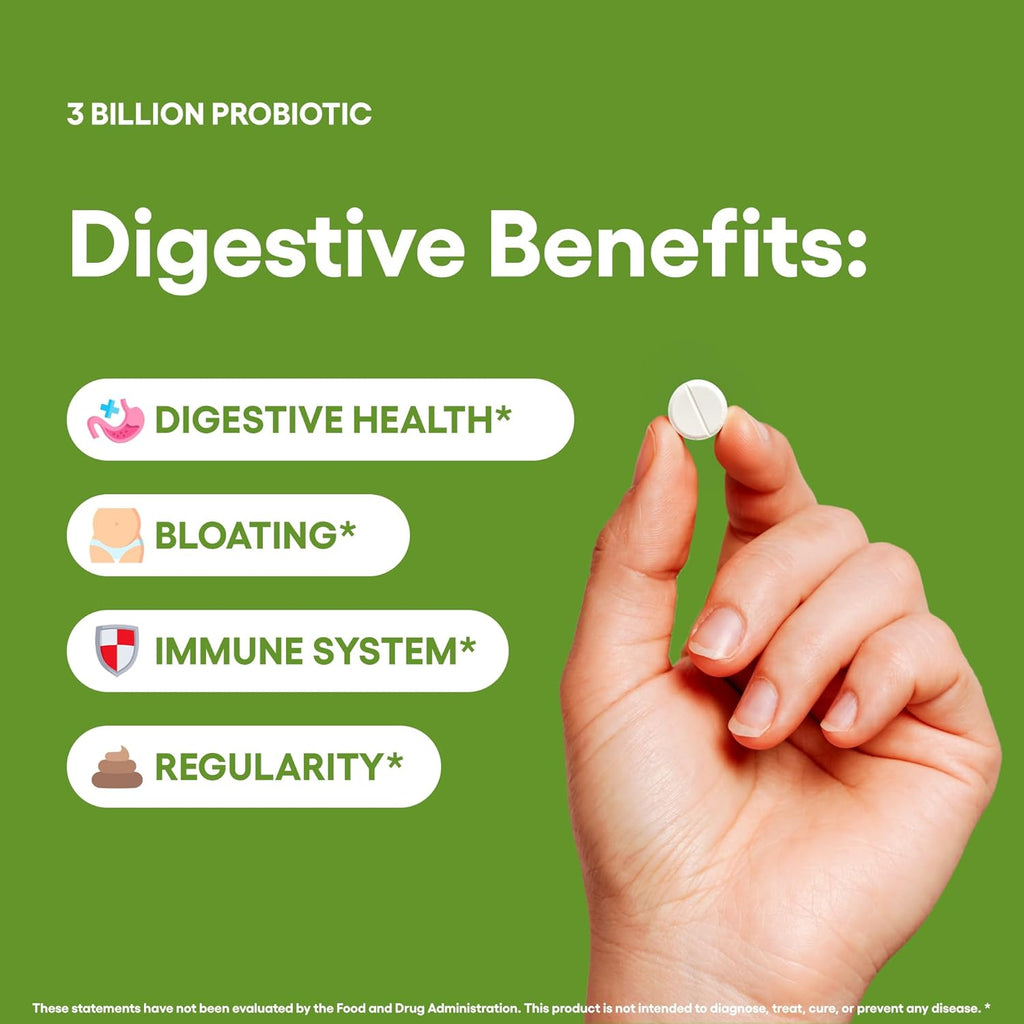 Probiotics for Digestive Health Supports Bloating & Regularity Supplement 240 Tablets 3 Billion CFU (240, Digestive Probiotics)