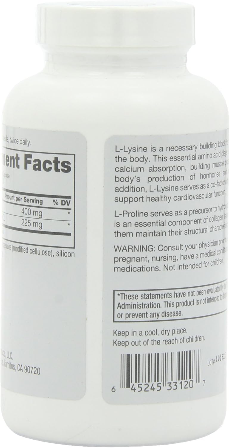 Roex Vitamins | L-Lysine | L-Proline | Muscle Maintenance and Recovery | Healthy Joints | Nutritional-Supplement | 120 Count