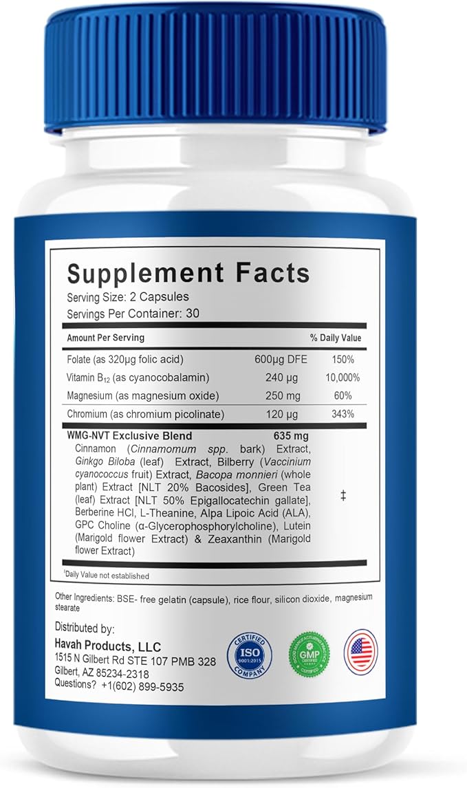 BLUE VIBE Optivell Pro Eye Health Supplement, OptivellPro Max Strength Overall Vision & Sight Wellness Supplement, Optivell Pro Advanced Vision Support and Eye Health Formula (2 Pack - 120 Capsules)