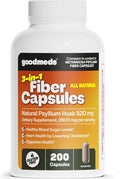 Psyllium Husk Fiber 520mg Capsules Supplement Soluble Dietary Colon Support for Women and Men, Restore Digestive Regularity and Balance (200 Count)