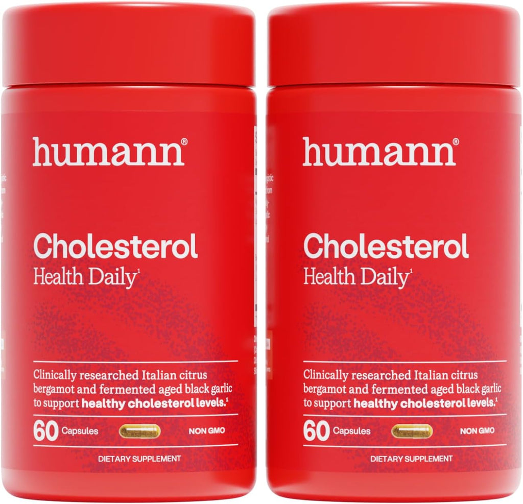 Humann Cholesterol Health Daily, Cholesterol & Lipid Support Supplement, Citrus Bergamot and Aged Black Garlic, 120 Capsules