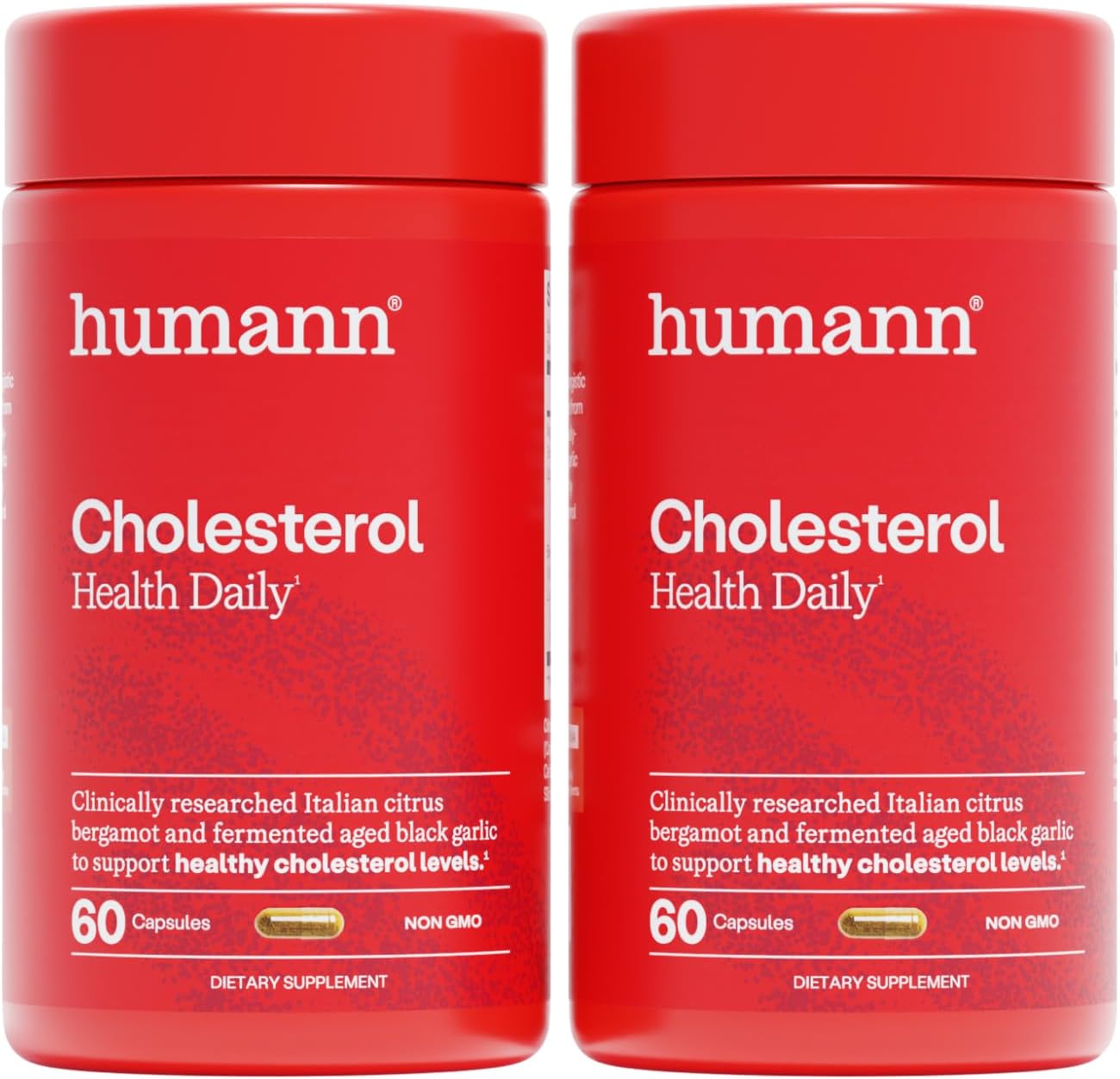 Humann Cholesterol Health Daily, Cholesterol & Lipid Support Supplement, Citrus Bergamot and Aged Black Garlic, 120 Capsules