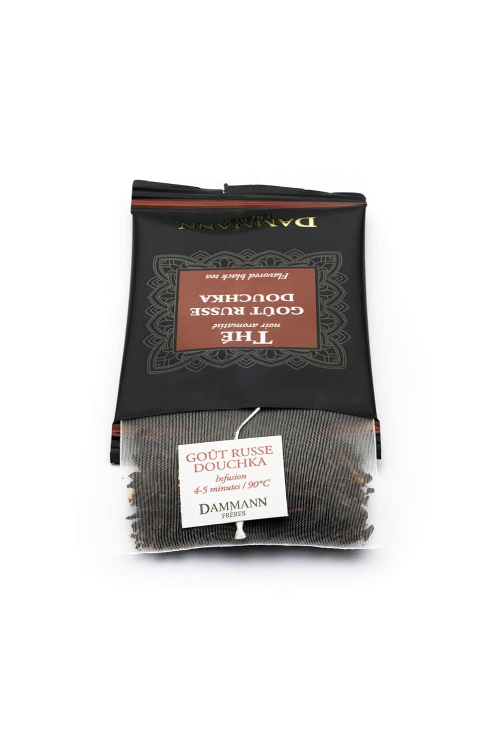 Dammann Freres Satchets, Gout Russe Douchka Tea Bags, Premium Gorumet French Black Tea, Blend Bergamot, Lemon, Orange Flavors, Individually Wrapped, 24 Count (Single Pack)
