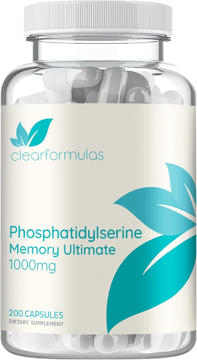 Phosphatidylserine Nootropics Brain Support Supplement - Advanced Memory Supplement for Brain Function Support with DMAE Gotu Kola and Ginkgo Biloba - Non-GMO Vegan & Made in The US (60+ Servings)