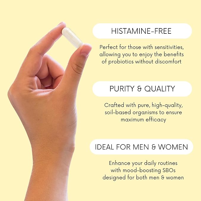 Lifted Naturals Spore Based Probiotic Probiotics - SBO Mood Boost - Spore/Soil-Based - Digestion & Natural Mood Support - Histamine-Free - 60 Day Supply, Non-GMO, Dairy-Free, Gluten-Free, Vegan