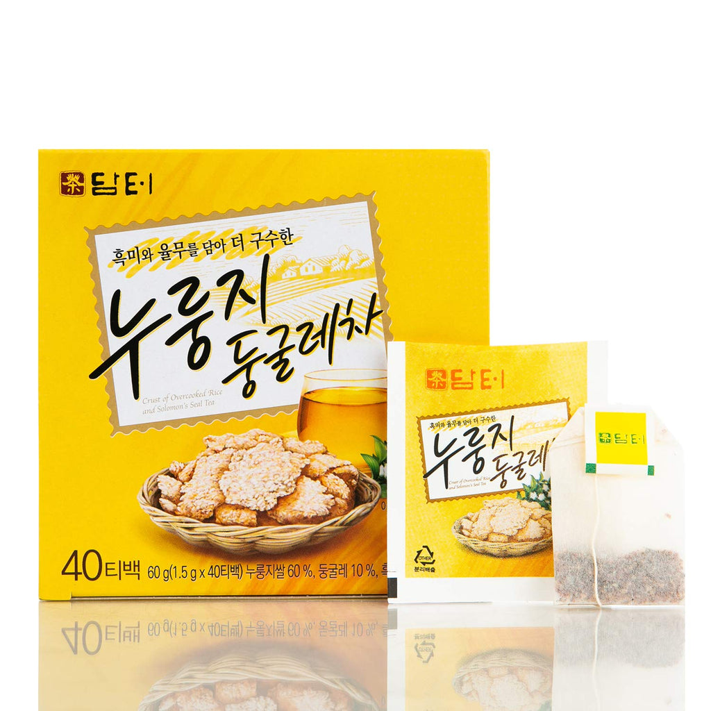 Damtuh Korean Roasted Rice & Solomon’s Seal Tea – Traditional Herbal Tea - Caffeine-Free, Sugar-Free, Non-Caloric, 40 Tea Bags (1.5g each)