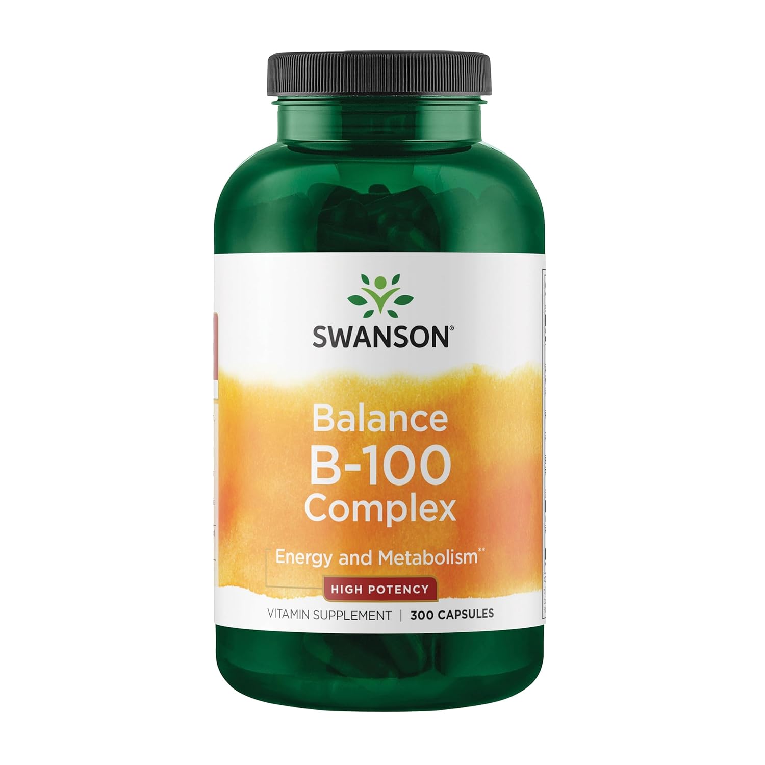 Swanson B-100 B-Complex Vitamins Energy Cardio Stress Metabolism Support 300 Capsules