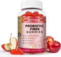 9-in-1 Probiotic Fiber Gummies for Adults & Teens 16G Fiber per Serving, Psyllium Fiber Supplement with 5 Billion CFU Bacillus Coagulans, Inulin, ACV for Digestive, Gut & Immune Wellness - 60 Gummies