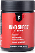 Inno Shred Fat Burner for Men and Women with 100mg Capsimax, Grains of Paradise, Organic Caffeine, Green Tea Extract, Appetite Suppressant, Weight Loss (60 Veggie Capsules) | (with Stimulant)